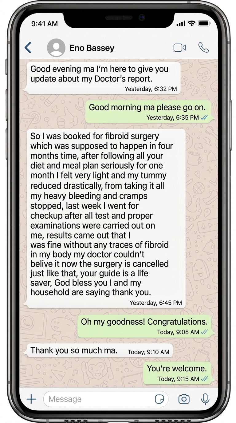 WhatsApp screenshot of buyer cancelling surgery