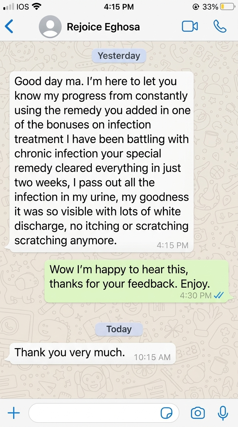 WhatsApp screenshot showing positive pregnancy test message