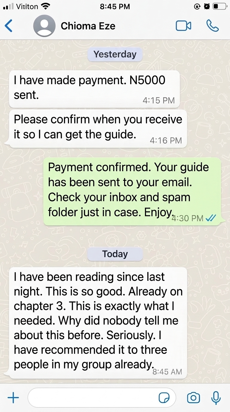 WhatsApp screenshot showing support message